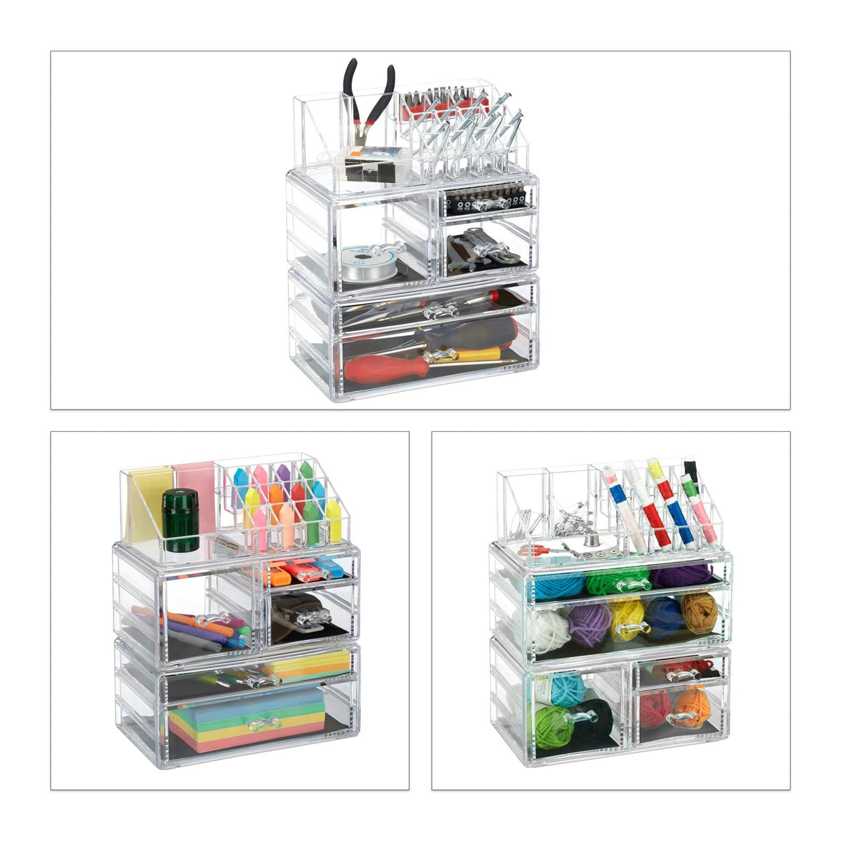 Makeup storage in acrylic with 21 compartments