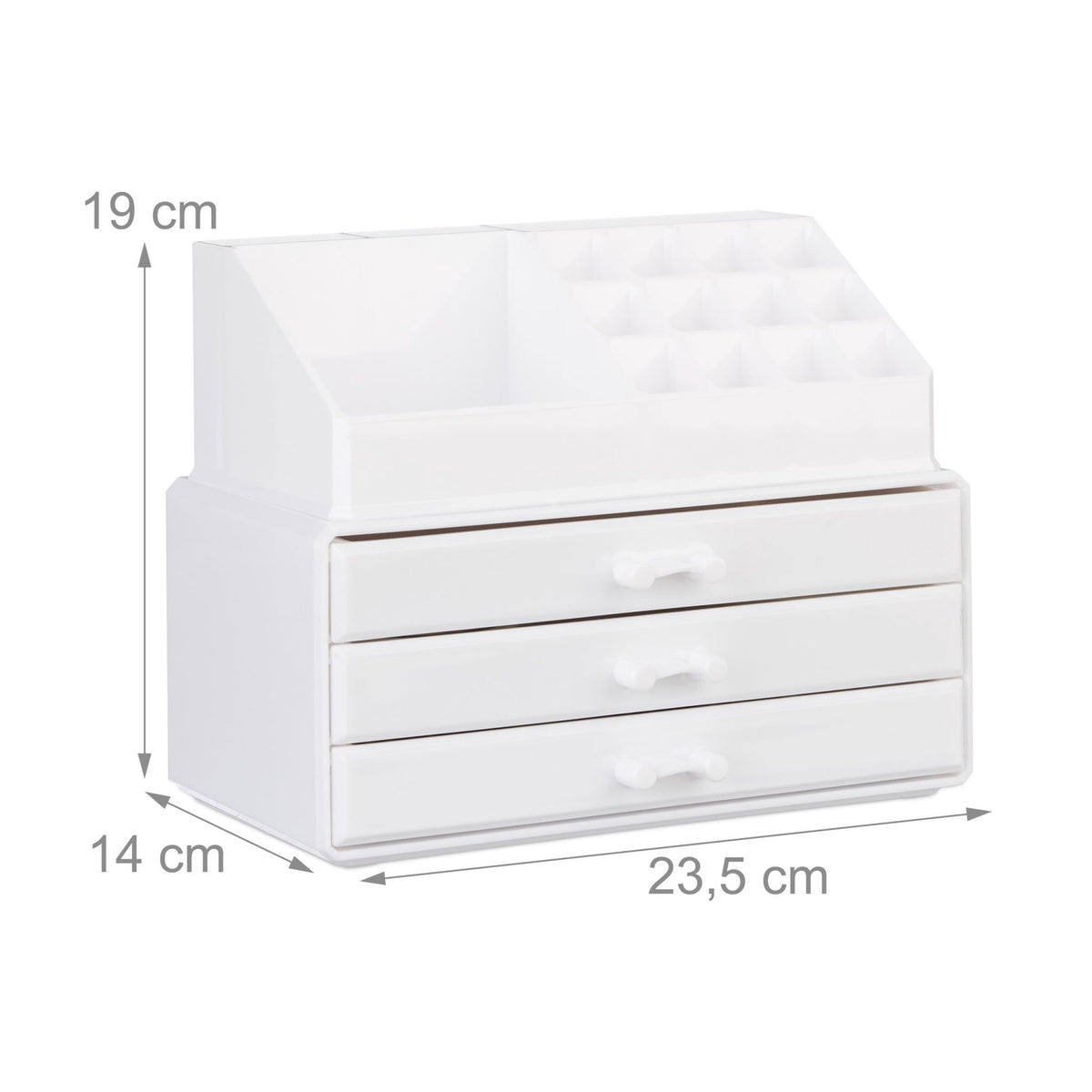 Makeup storage with 3 drawers