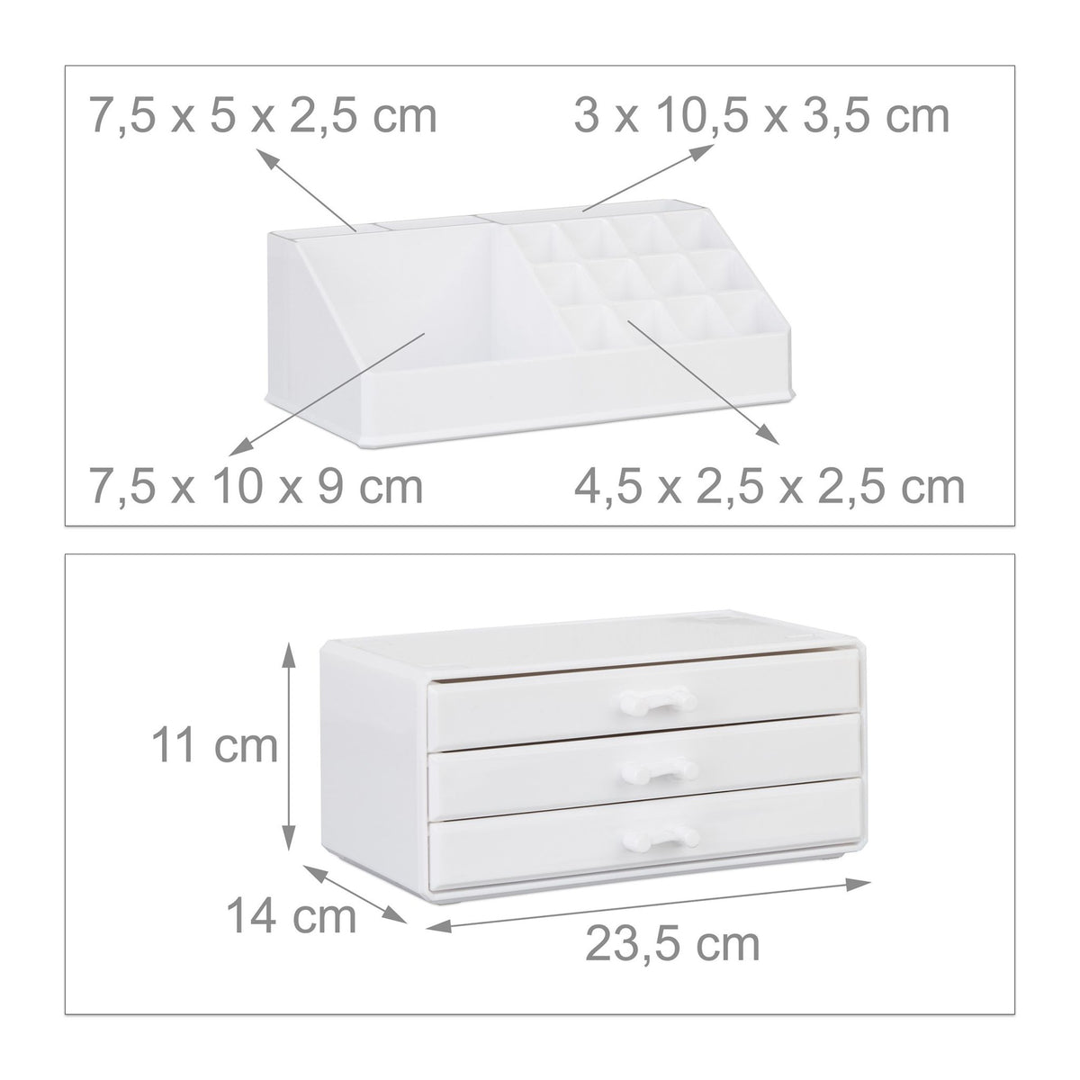 Makeup storage with 3 drawers