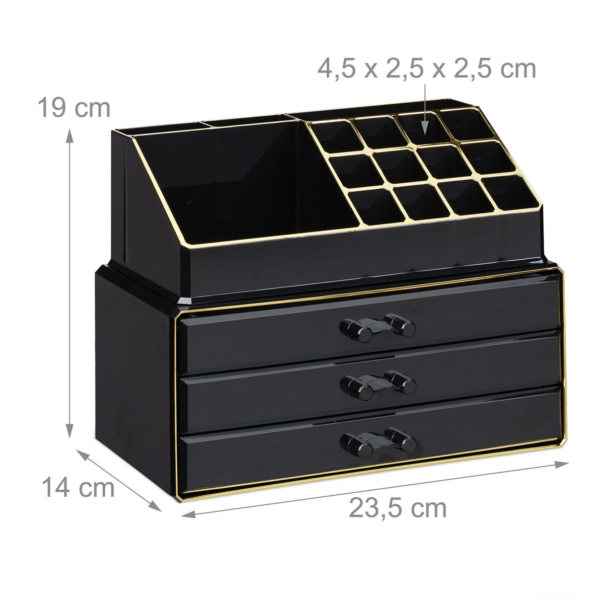Makeup storage with 4 drawers