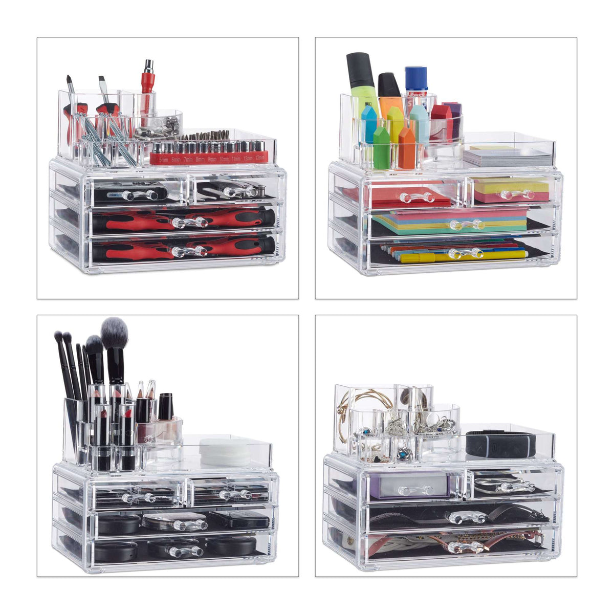 Makeup storage with 4 drawers