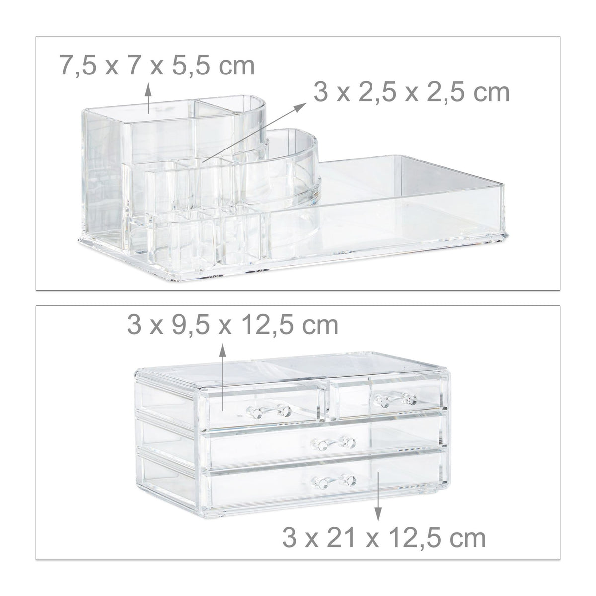 Makeup storage with 4 drawers