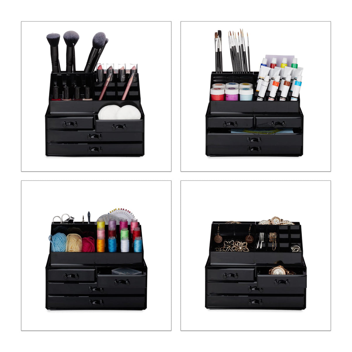 Makeup storage with 4 drawers