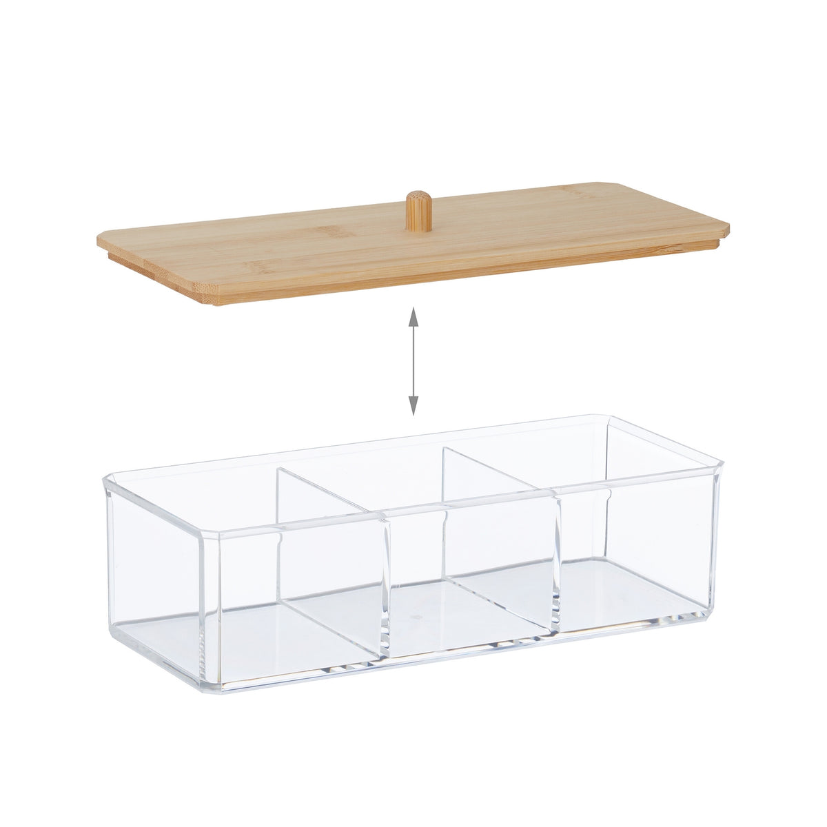 Make-up storage with lid in bamboo
