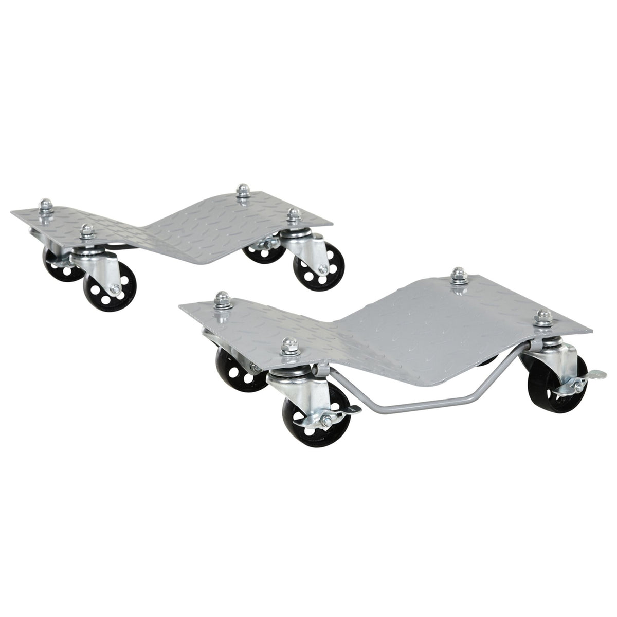 Maneuvering Jack, Set Of 2, Maneuvering Aid For Changing Tires, Jack With 4 Wheels, Gray, 40.5X30X13.5Cm