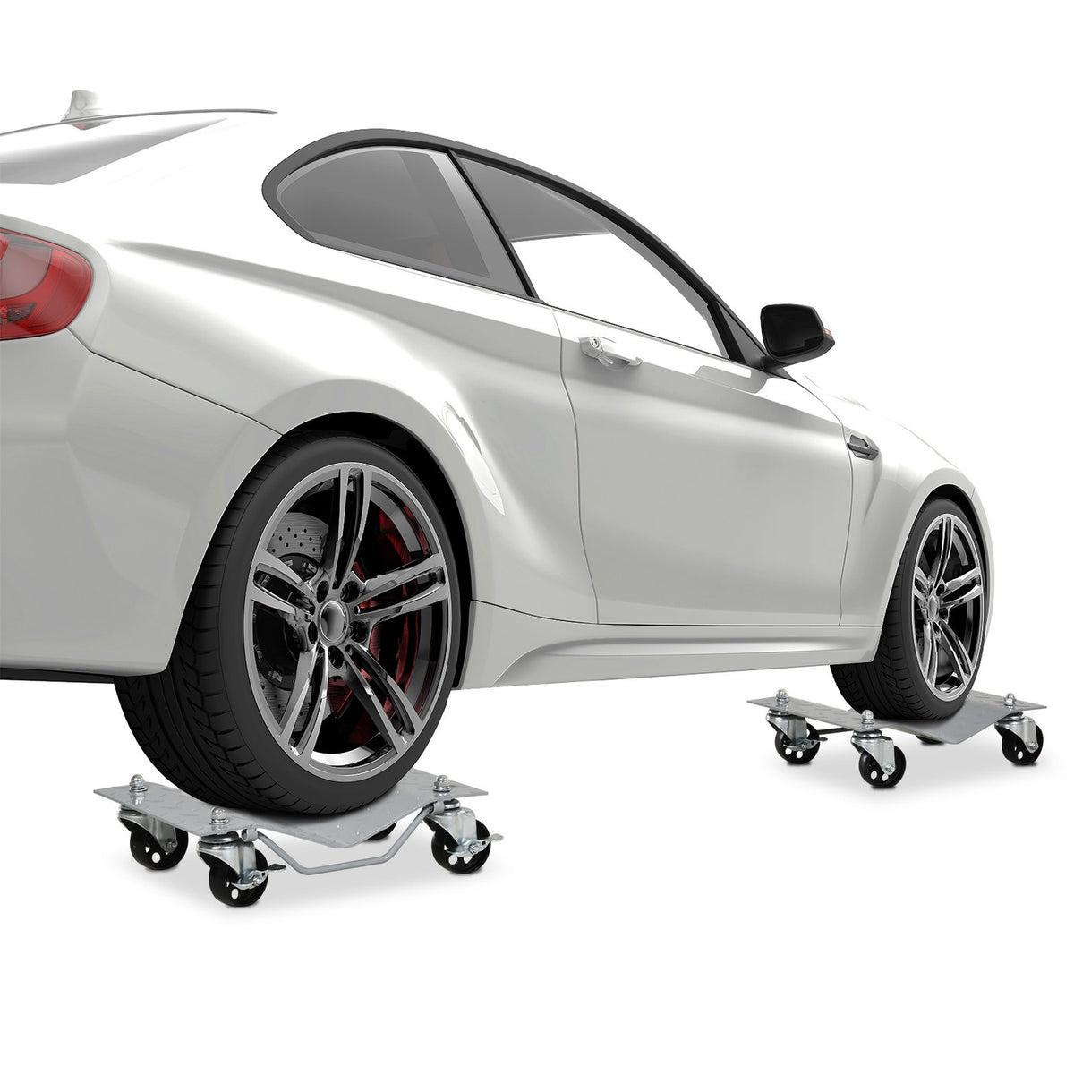 Maneuvering Jack, Set Of 2, Maneuvering Aid For Changing Tires, Jack With 4 Wheels, Gray, 40.5X30X13.5Cm