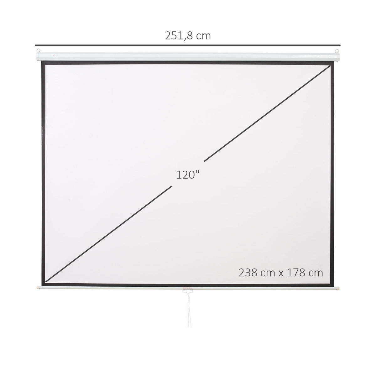 Manual Projector Screen 120" 4:3/16:9 for Home Theater