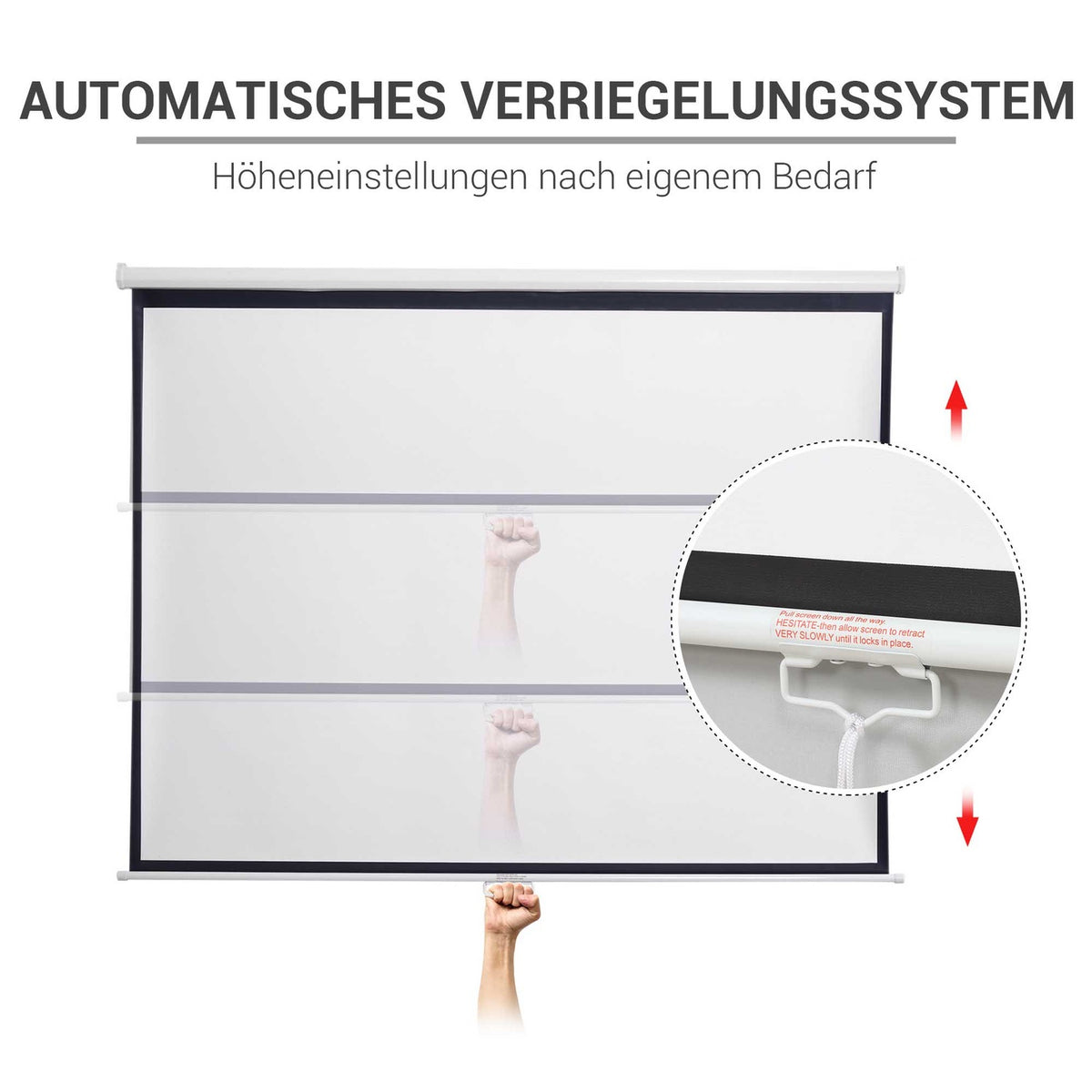 Manual Projector Screen 120" 4:3/16:9 for Home Theater