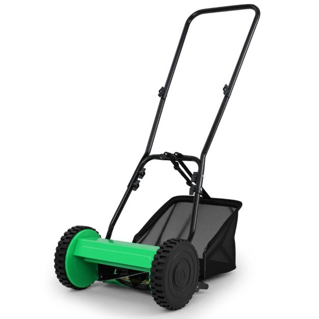 Manual Reel Lawn Mower, 30cm Cut, 18.5L Catcher