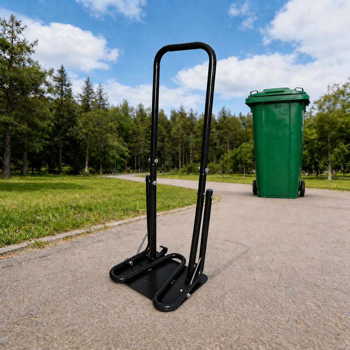 Manual Steel Waste Compactor for Bins, Black