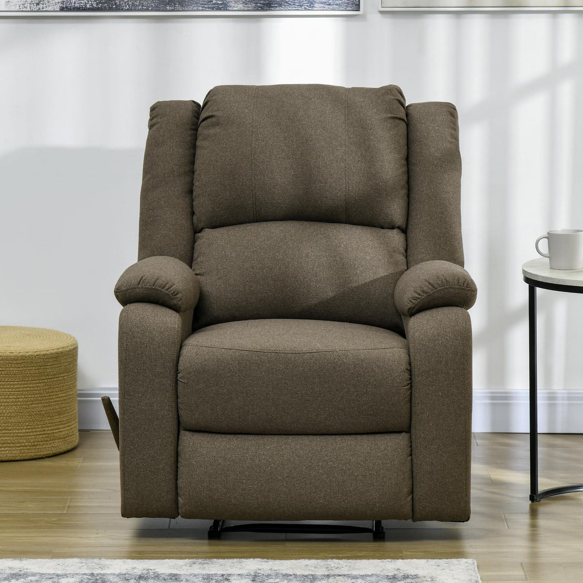 Manual relaxation chair, load capacity up to 150 kg, TV chair with reclining function, TV chair with side handle, footrest, for living room
