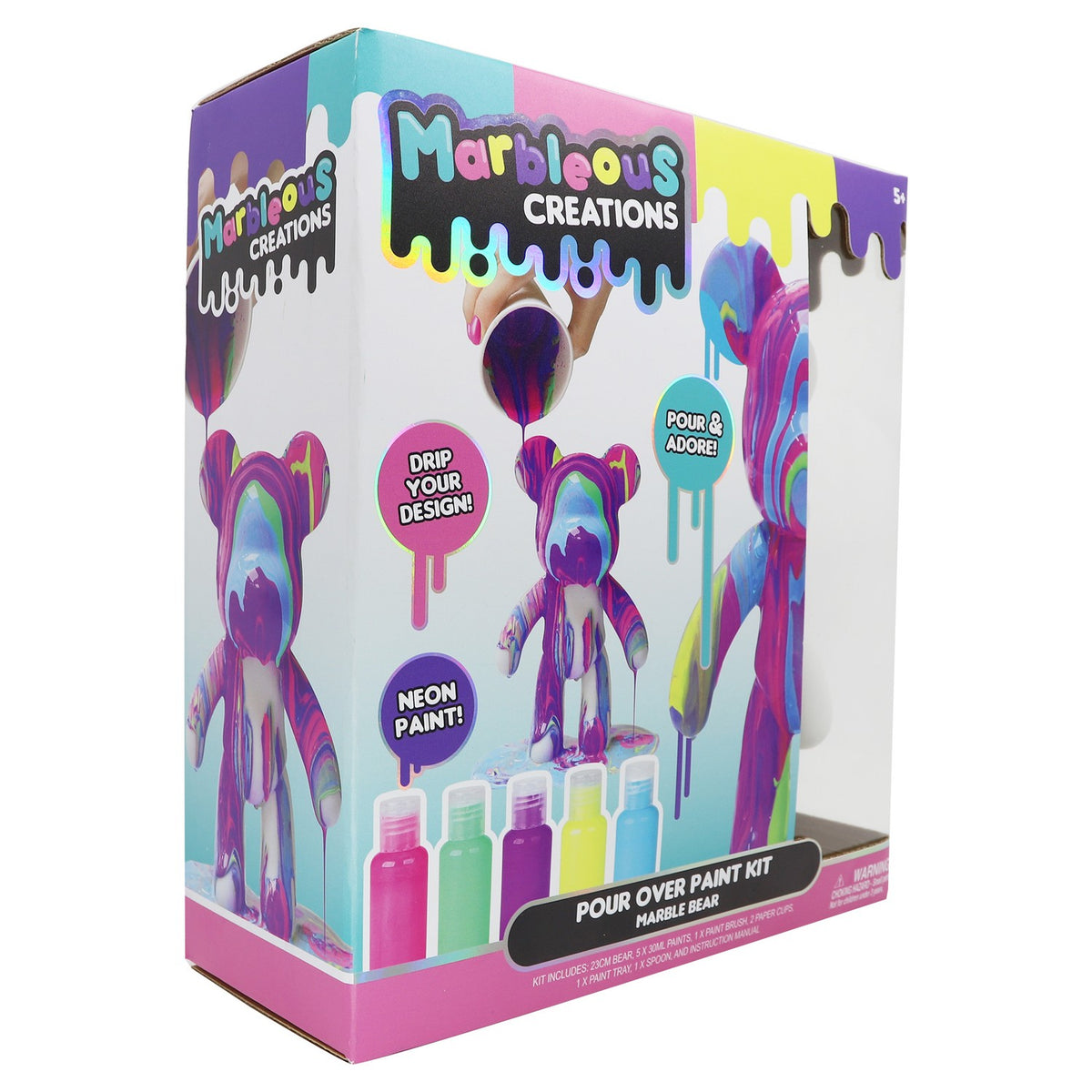 Marble Bear Pouring Kit with Paints and Tools