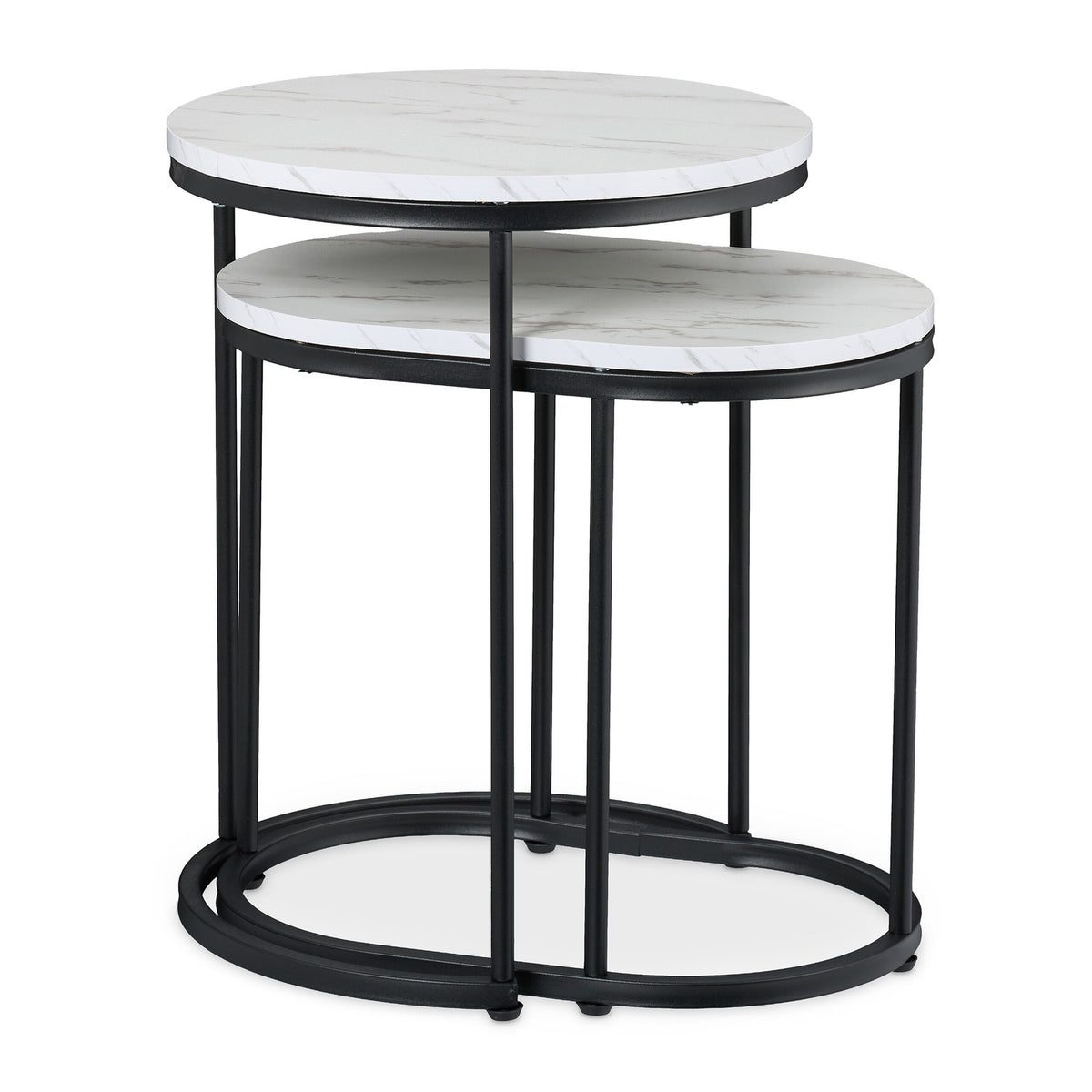 Marble Look Nesting Tables – Set of 2, Living Room