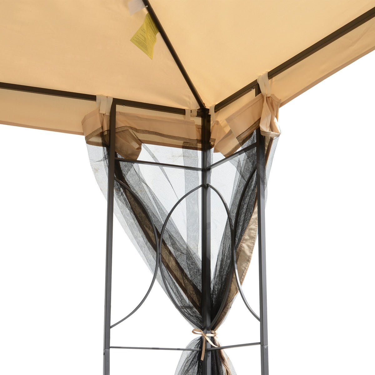 Marquee 3X3M Party Tent Weatherproof 4 Shelves Metal Polyester Beige