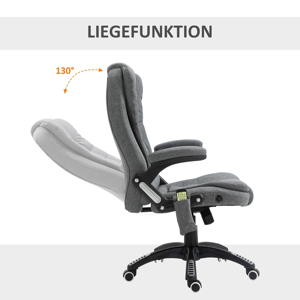 Massage Chair Executive Chair Office Chair Height Adjustable Ergonomic Massage Gray 67 X 74 X 116-126 Cm