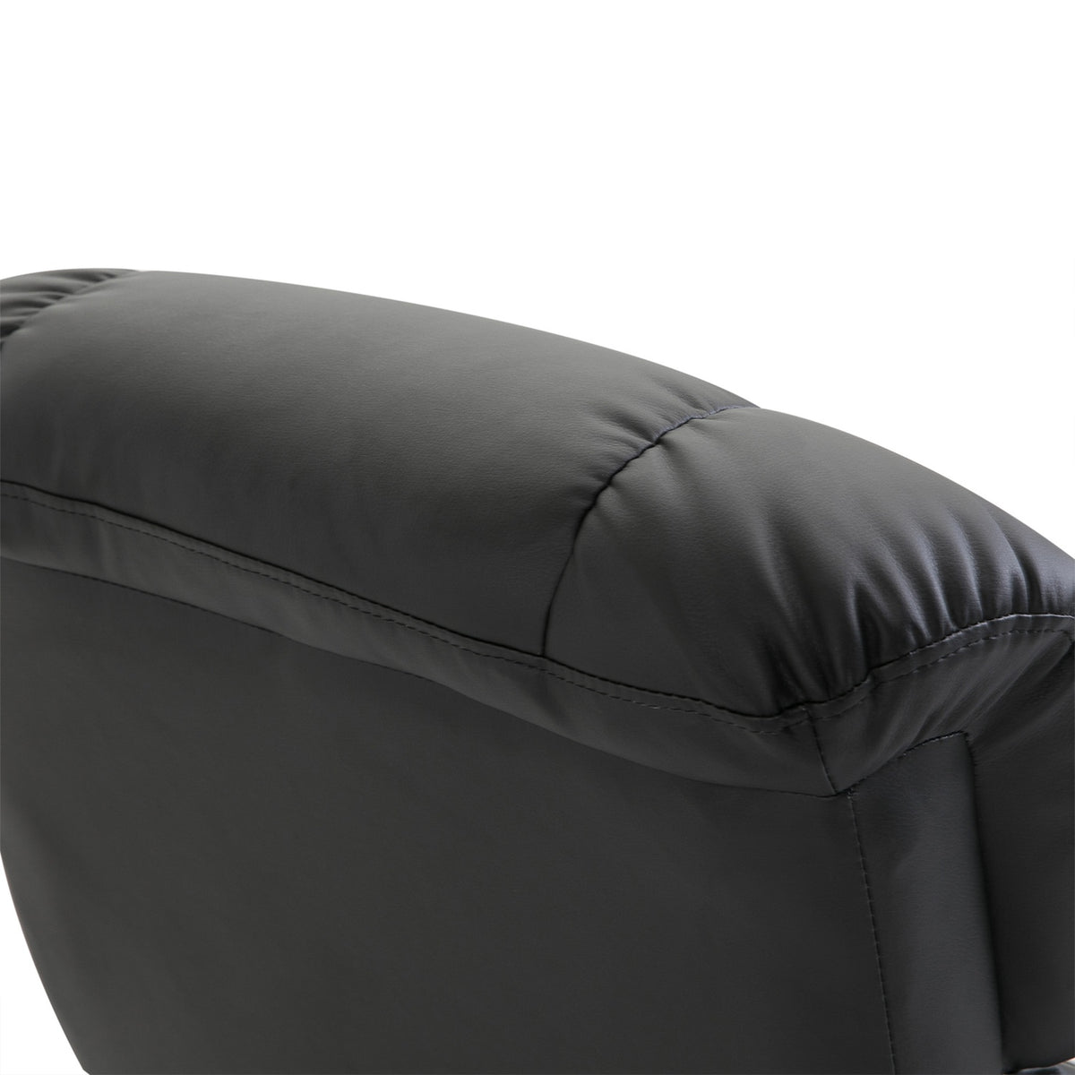 Massage Chair Footstool Black Relaxation Chair Electric Tv Chair With Reclining Function Faux Leather