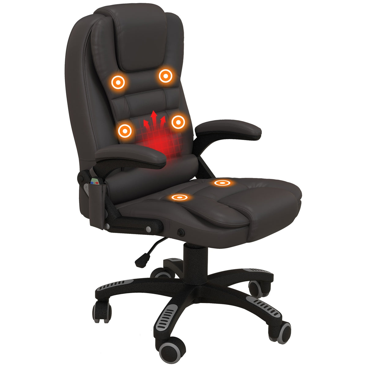 Massage Chair Office Chair Office Chair Executive Chair Gaming Chair 6 Point Vibration Massage With Heat Function Faux Leather Leather Chair Rotatable (Brown)