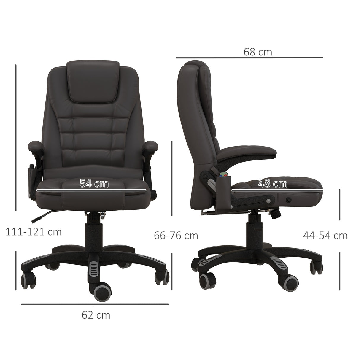 Massage Chair Office Chair Office Chair Executive Chair Gaming Chair 6 Point Vibration Massage With Heat Function Faux Leather Leather Chair Rotatable (Brown)