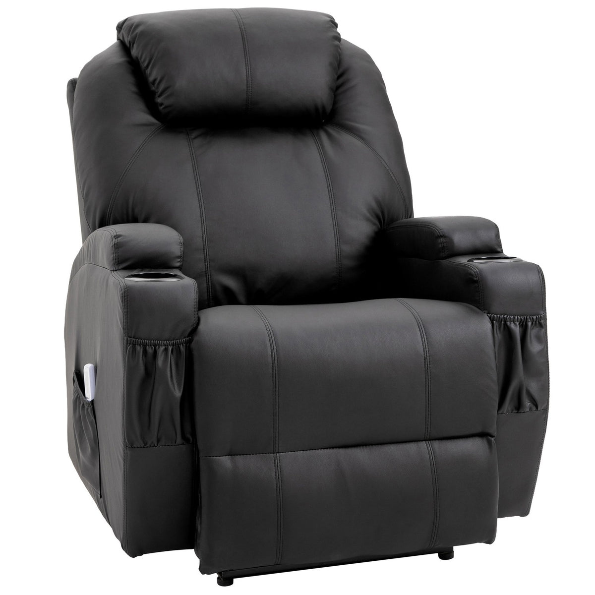 Massage Chair, Relaxation Chair, Massage Reclining Function, Faux Leather, Black, 82X97X110Cm