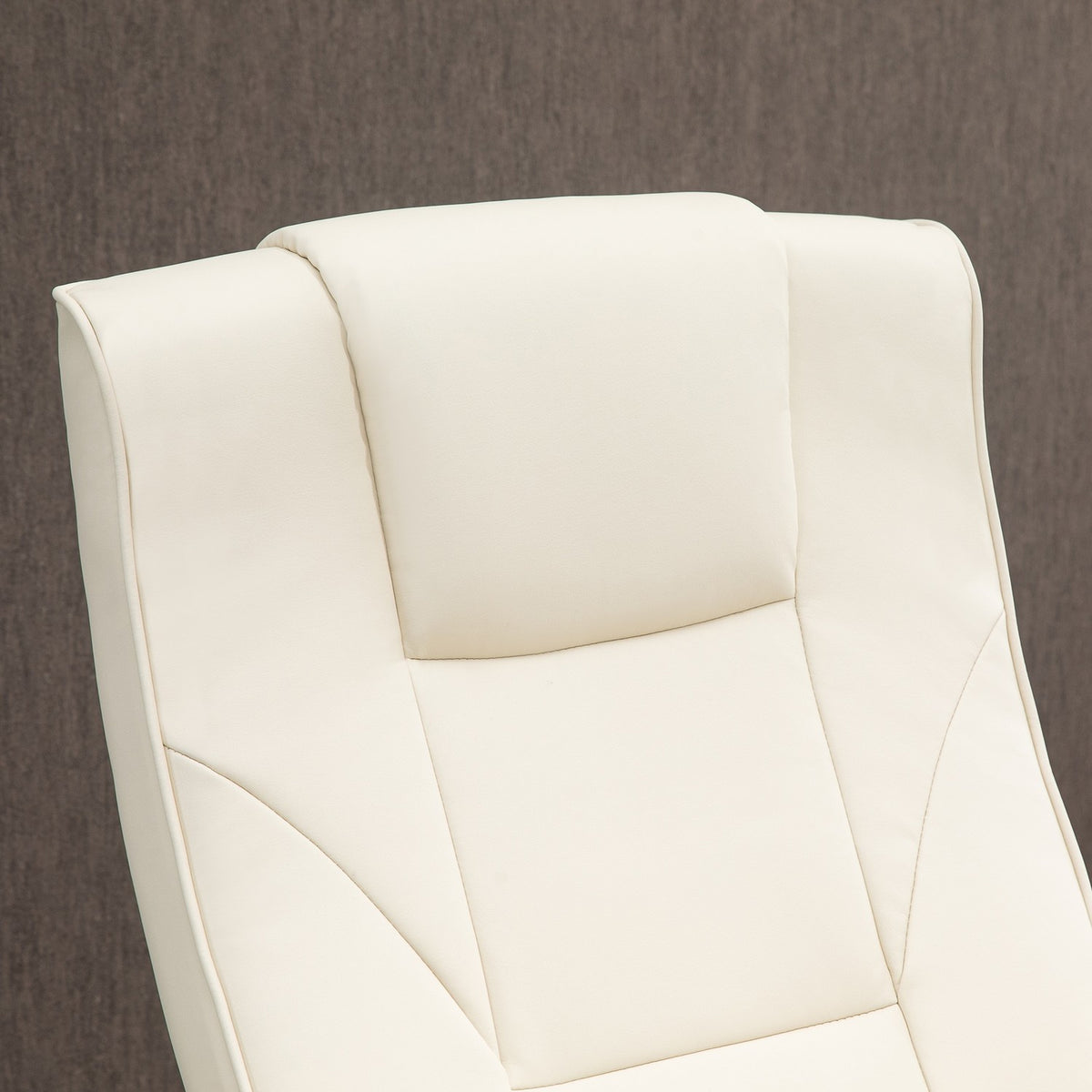 Massage Chair, Relaxation Lounger With Footstool, Tv Chair, Lounge Chair, 360° Rotatable, Faux Leather, Steel, Cream White + Brown, 73 X 83 X 106 Cm