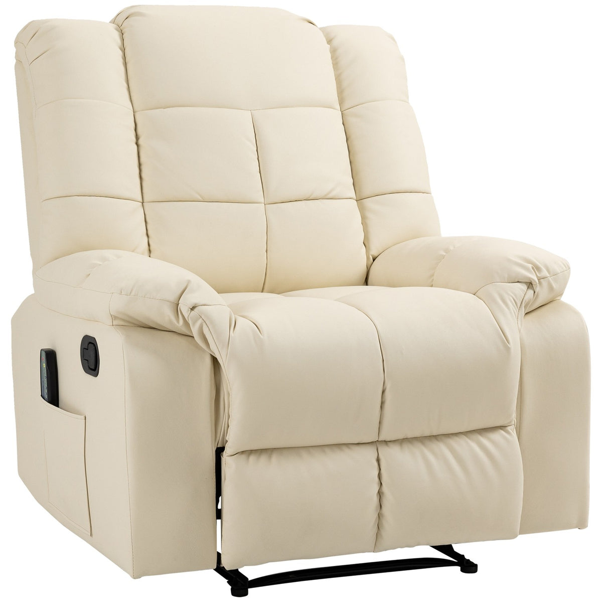 Massage Chair, Tv Chair, Electric Relaxation Chair With Massage Function, Faux Leather, Wood, Steel, Foam, Cream White, 94 X 99 X 99 Cm