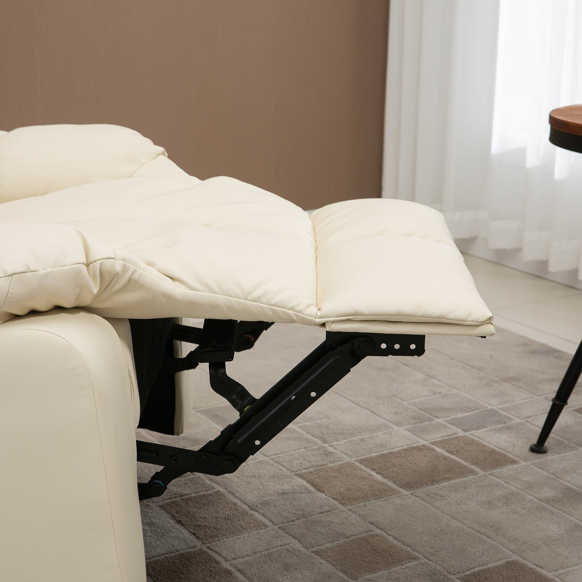 Massage Chair, Tv Chair, Electric Relaxation Chair With Massage Function, Faux Leather, Wood, Steel, Foam, Cream White, 94 X 99 X 99 Cm