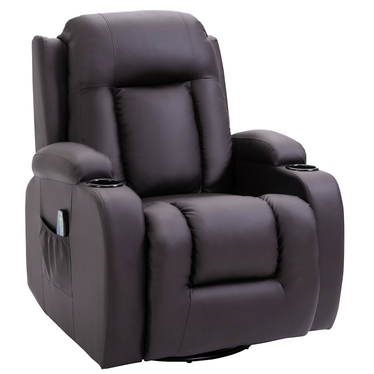 Massage Chair, Tv Chair With Heat Function, Tv Chair With Reclining Function, Cup Holder, Coffee Brown