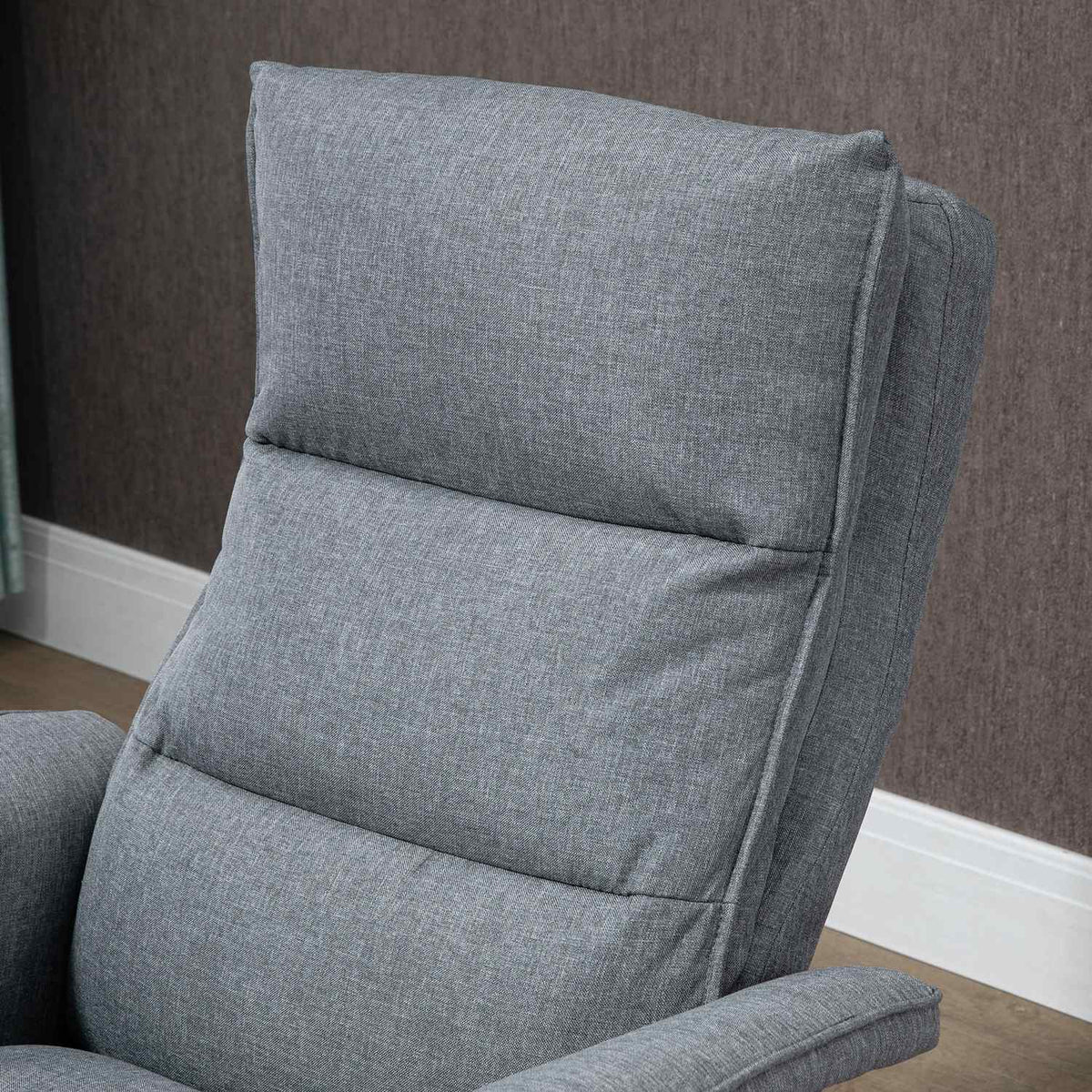 Massage Chair With Footstool, Electric Tv Chair With Massage Function, Remote Control, Swivel Relaxation Chair With Linen Look, Steel, Grey