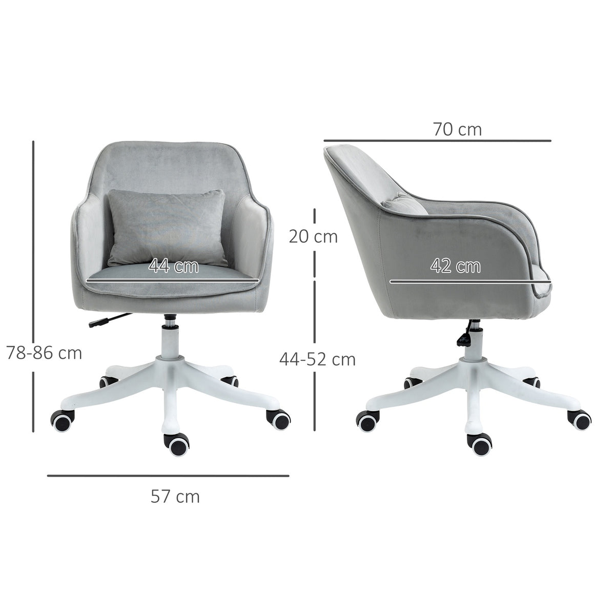 Massage Office Chair Desk Chair With Vibration Function, Lumbar Cushion, Armrests, Velvet, Height Adjustable