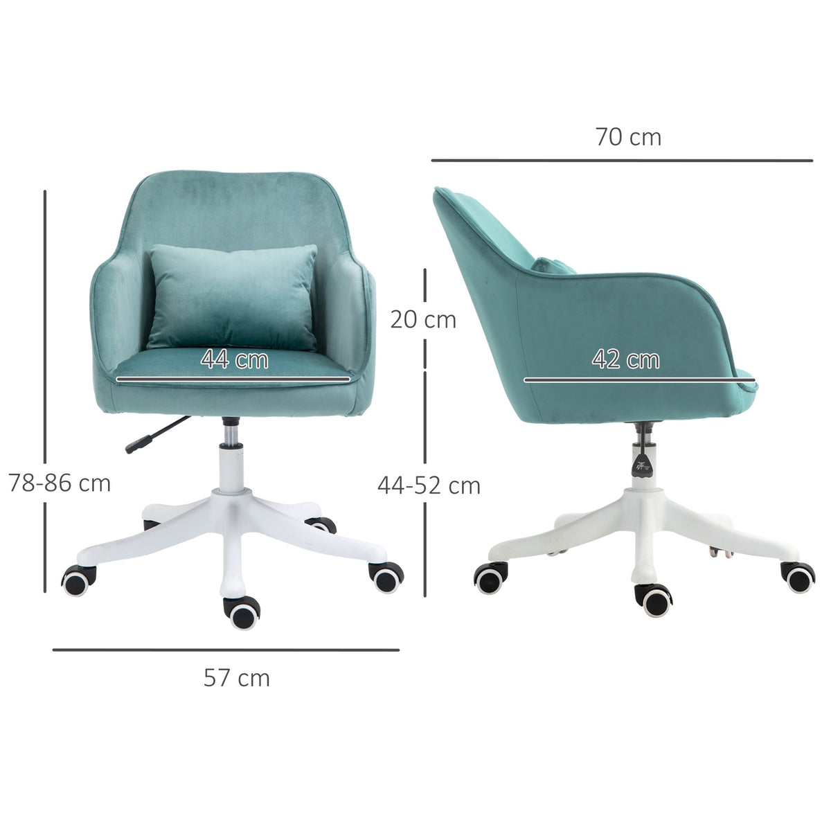 Massage Office Chair Desk Chair With Vibration Function, Usb, Lumbar Cushion, Armrests, 78-86Cm