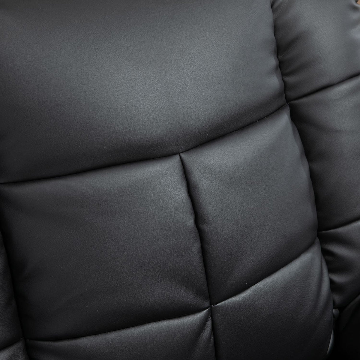 Massage chair, TV chair, electric relaxation chair with massage function, faux leather, wood, steel, foam, black, 94 x 99 x 99 cm