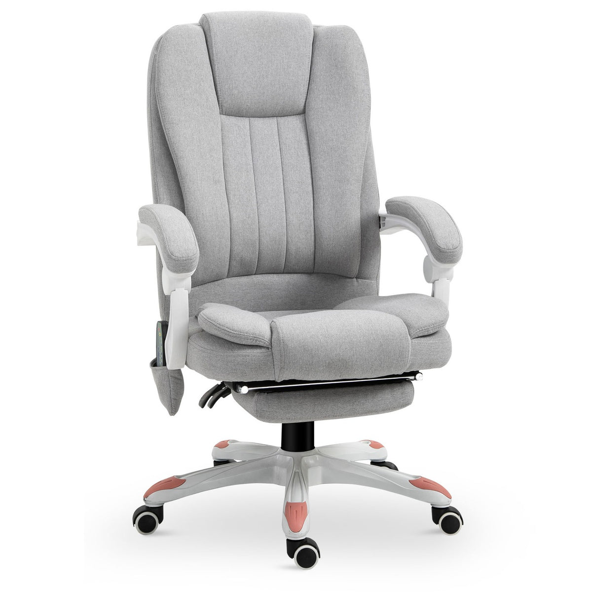 Massage chair office chair, gaming chair made of polyester and foam, nylon, gray, 55.5x56.5x107-115cm