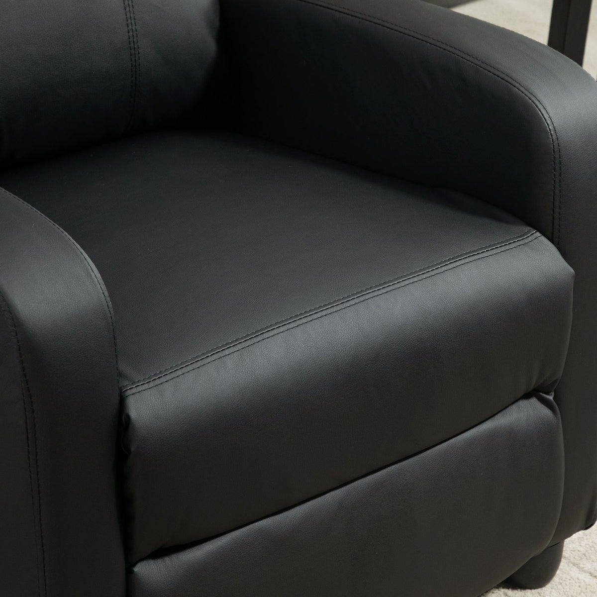 Massage chair, relaxation chair, TV chair, reclining chair with backrest, 2-point massage, PU foam, black, 68 x 88 x 98 cm