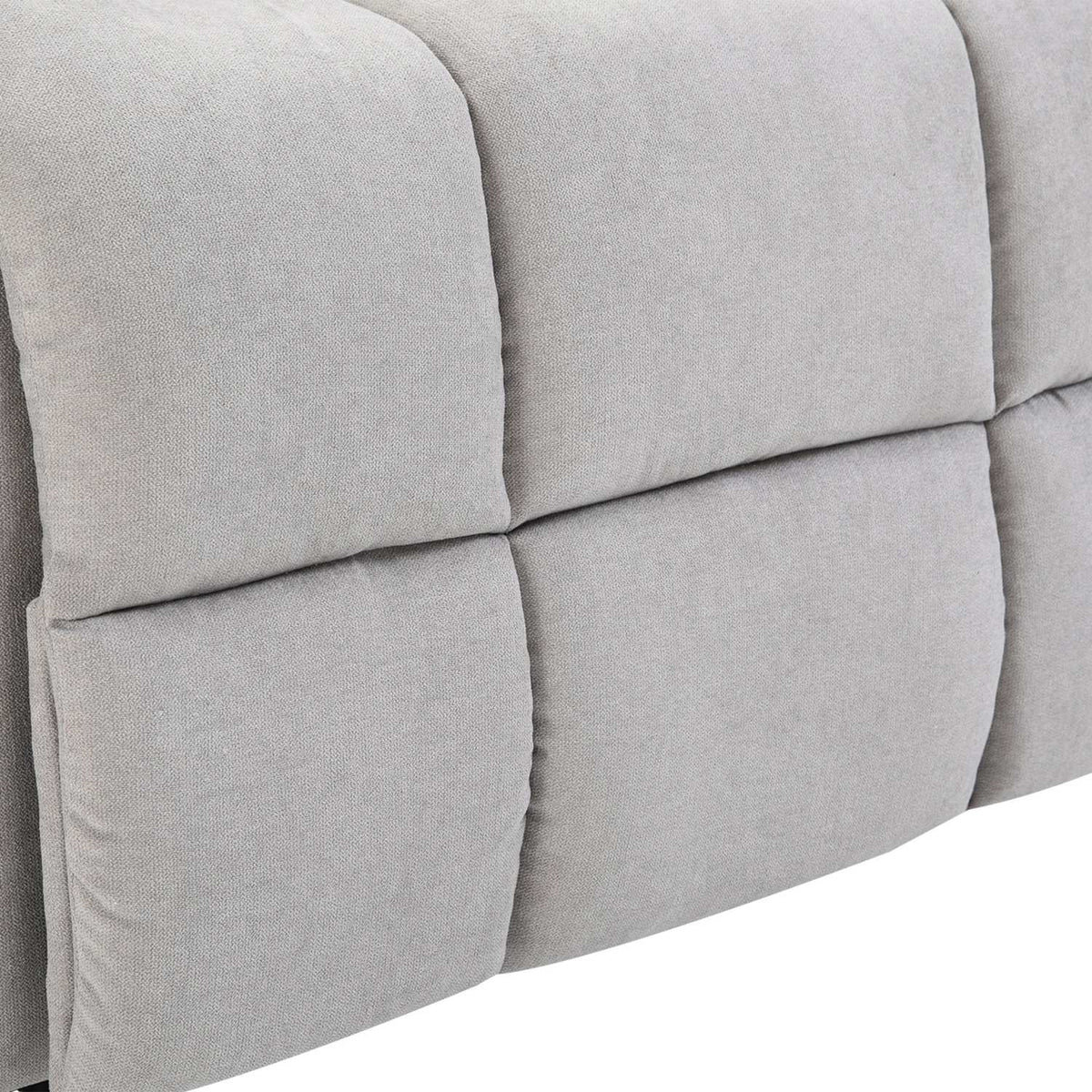 Massage chair with stand-up aid, relaxation chair, TV chair with heat function, adjustable angle, USB remote control, short plush, gray, 83x95x105 cm