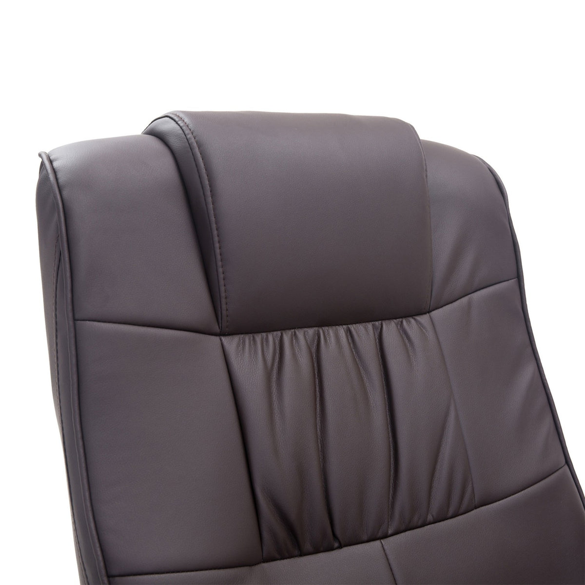 Massage chair with stool, rotating relaxation chair with massage function, electric TV chair with reclining function, faux leather, brown