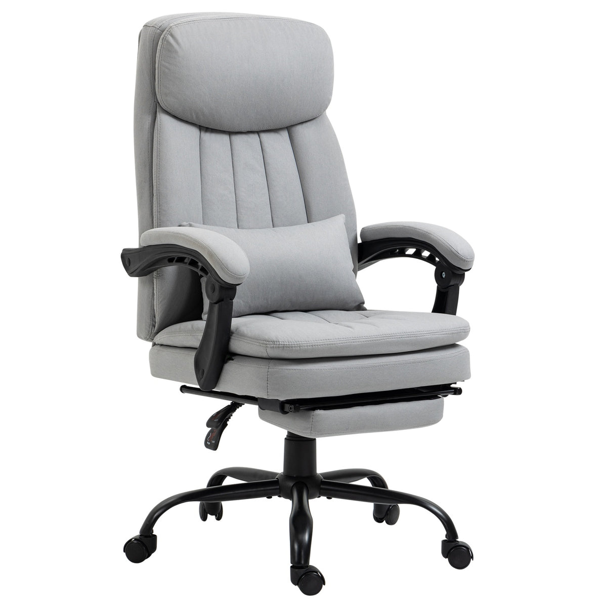 Massage office chair with reclining function, ergonomic desk chair, gray