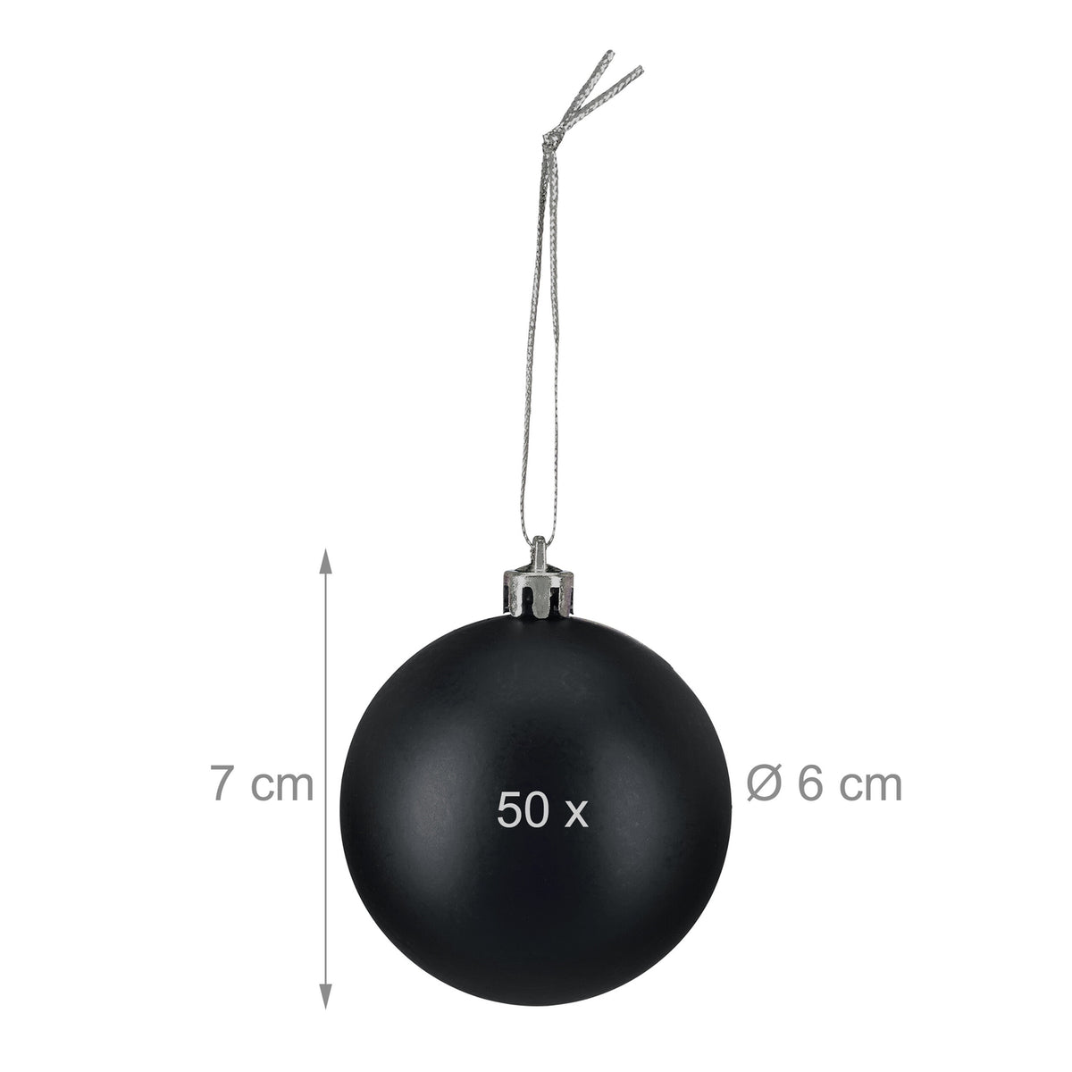Matte Christmas Tree Baubles Set, 50 Pieces