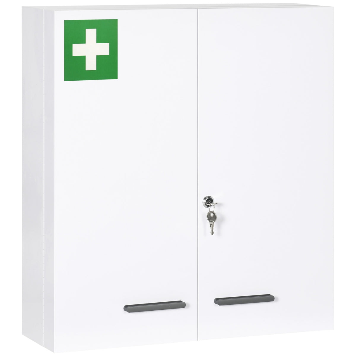 Medicine Cabinet 2-Door Medicine Cabinet With 6 Shelves, Pharmacy Cabinet For Wall Mounting, Steel, White, 55X18X60Cm