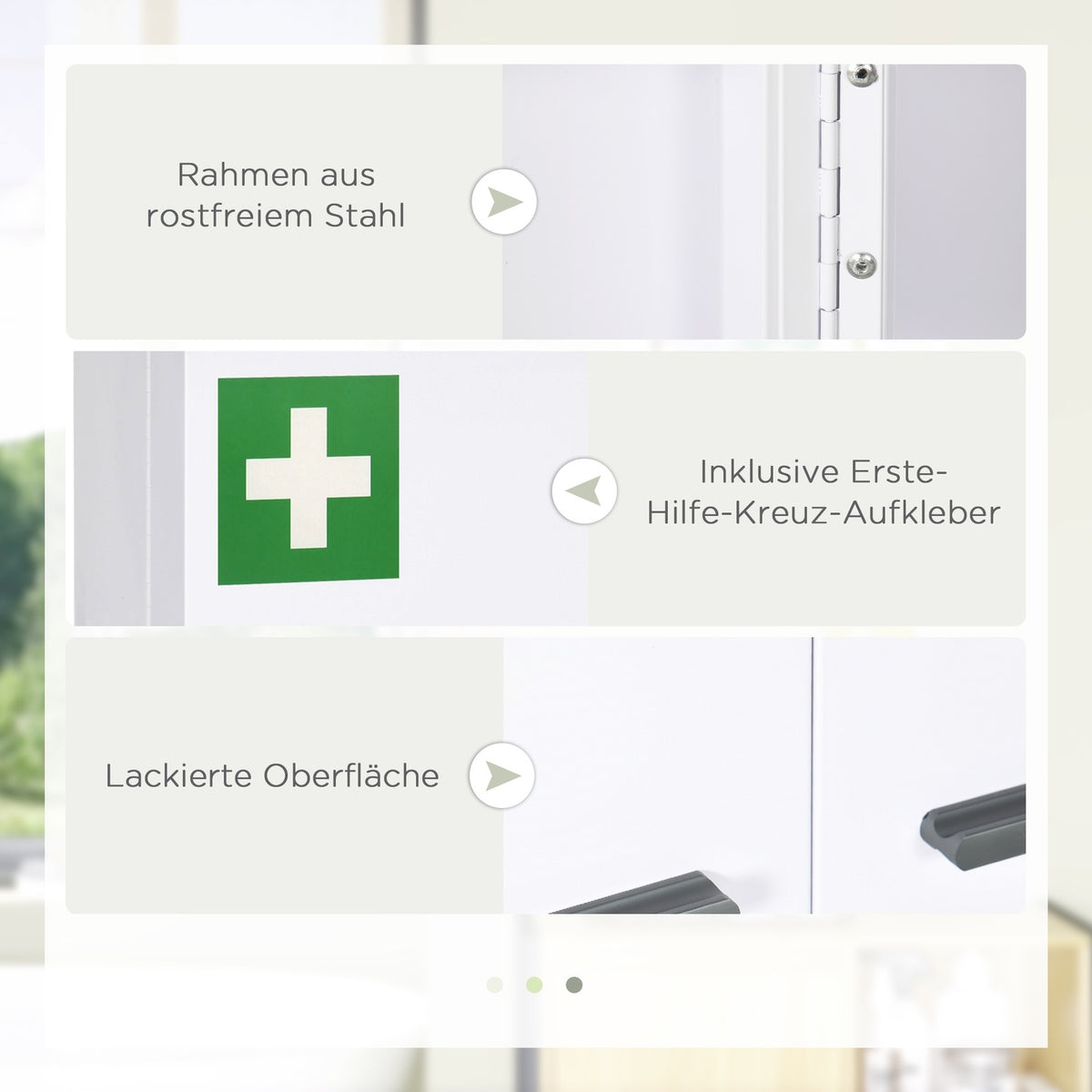 Medicine Cabinet 2-Door Medicine Cabinet With 6 Shelves, Pharmacy Cabinet For Wall Mounting, Steel, White, 55X18X60Cm