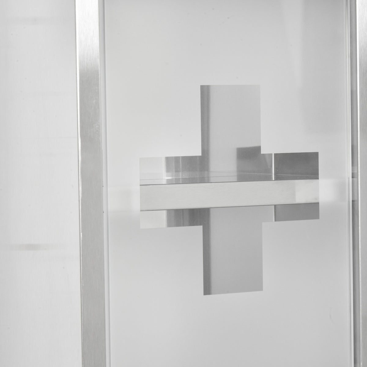 Medicine Cabinet First Aid Cabinet Frosted Glass Stainless Steel Silver 20X12X58Cm