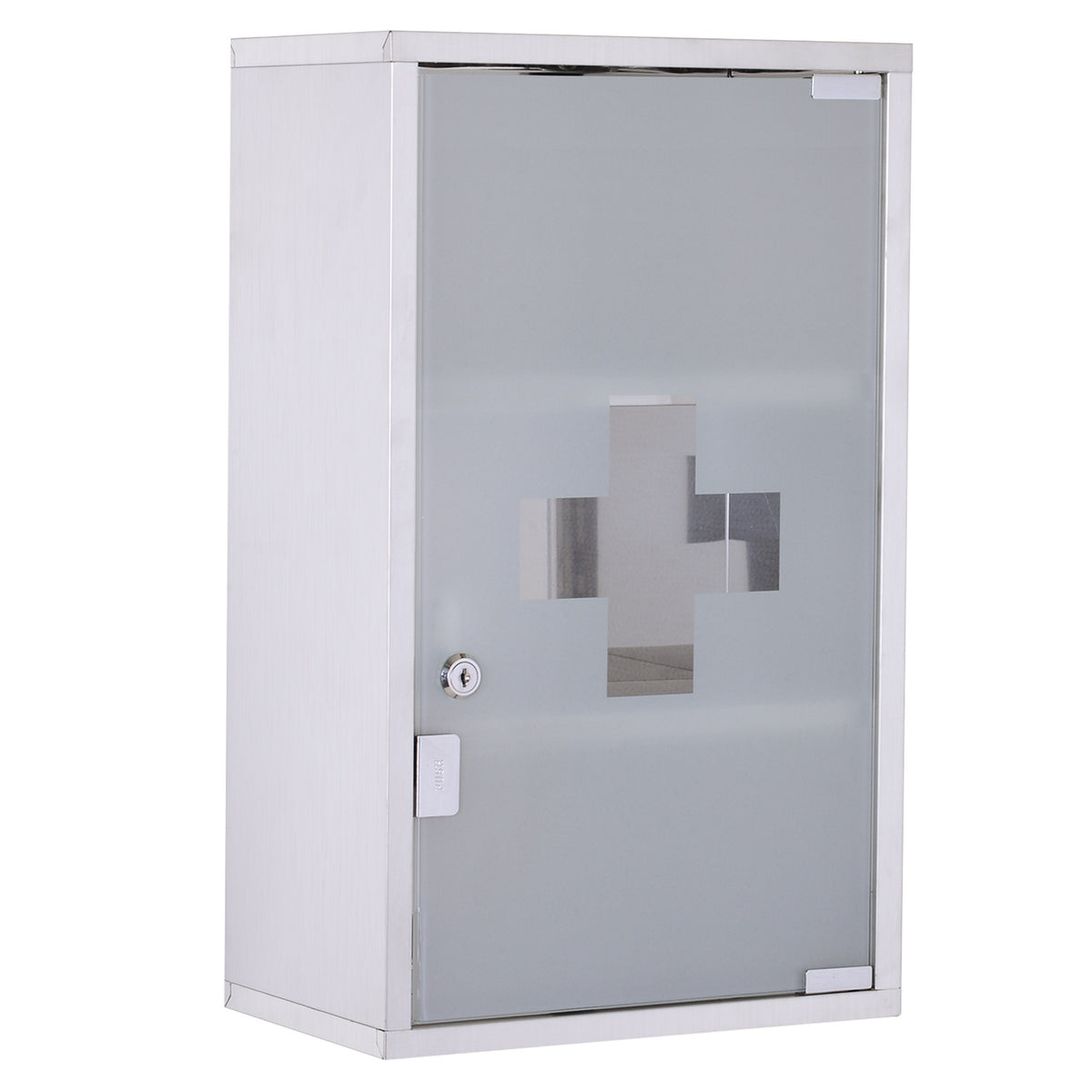 Medicine Cabinet First Aid Cabinet Lock Stainless Steel Safety Storage 30X18X50Cm