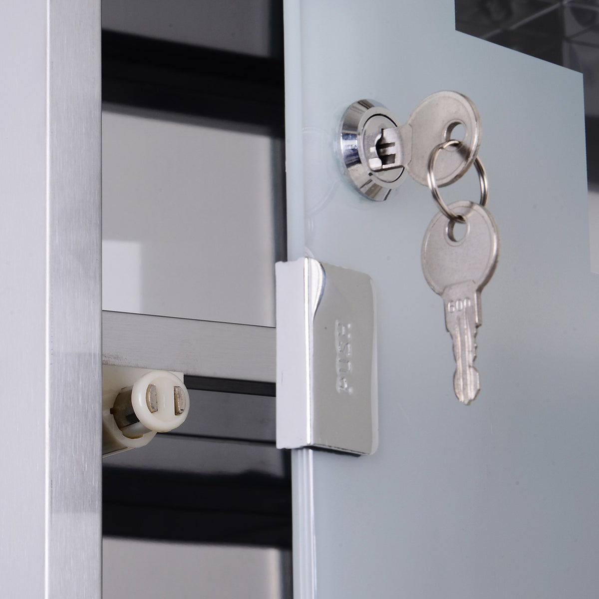 Medicine Cabinet First Aid Cabinet Lock Stainless Steel Safety Storage 30X18X50Cm