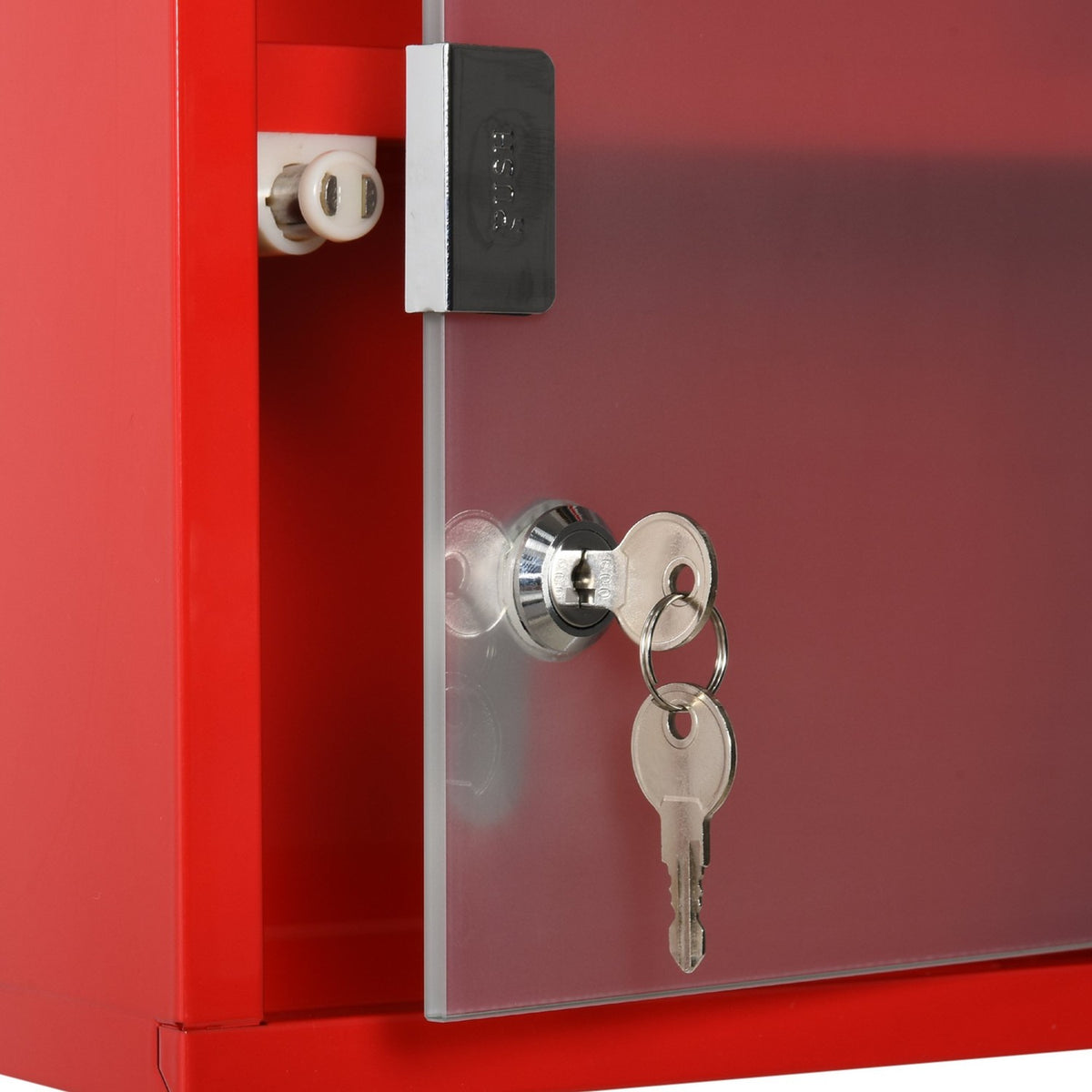 Medicine Cabinet Medicine Cabinet First Aid Cabinet With Lock 3 Compartments Metal Red 25 X 12 X 48 Cm