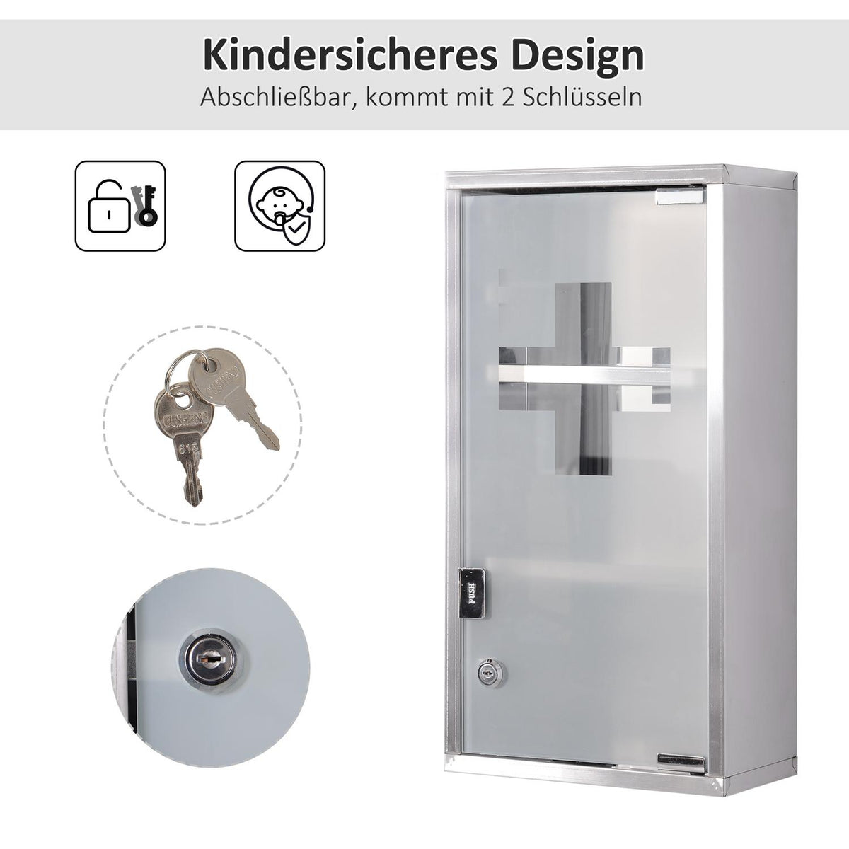 Medicine Cabinet Medicine Cabinet Medicine Cabinet 3 Compartments Home Medicine Counter Stainless Steel 25 X 12 X 48Cm