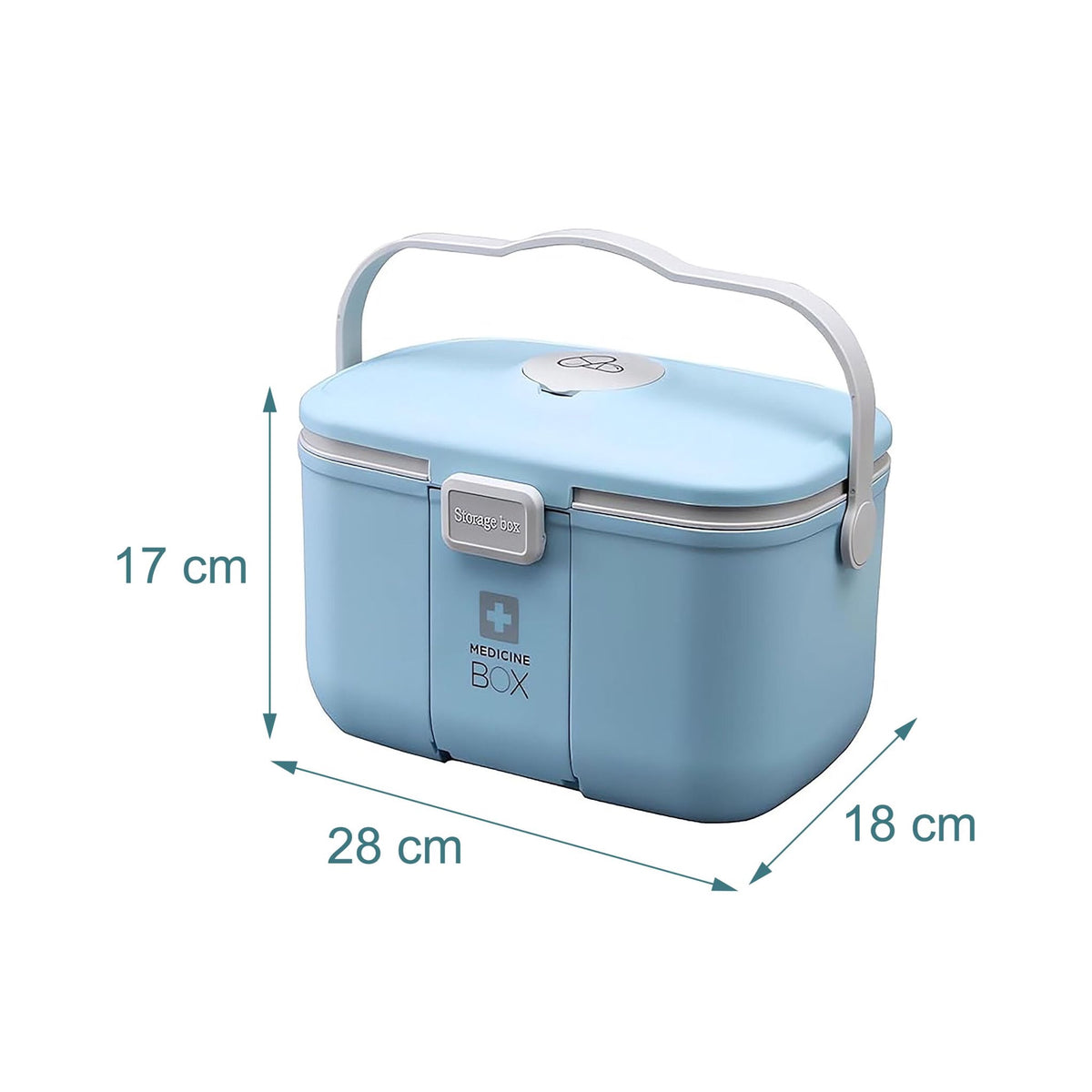 Medicine Storage Box With 3-Section Insert, Lid Tray