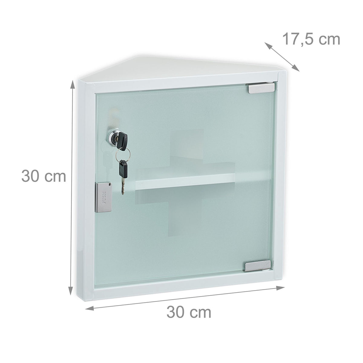 Medicine cabinet with glass door
