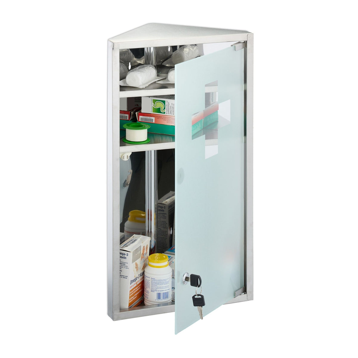 Medicine cabinet with glass door