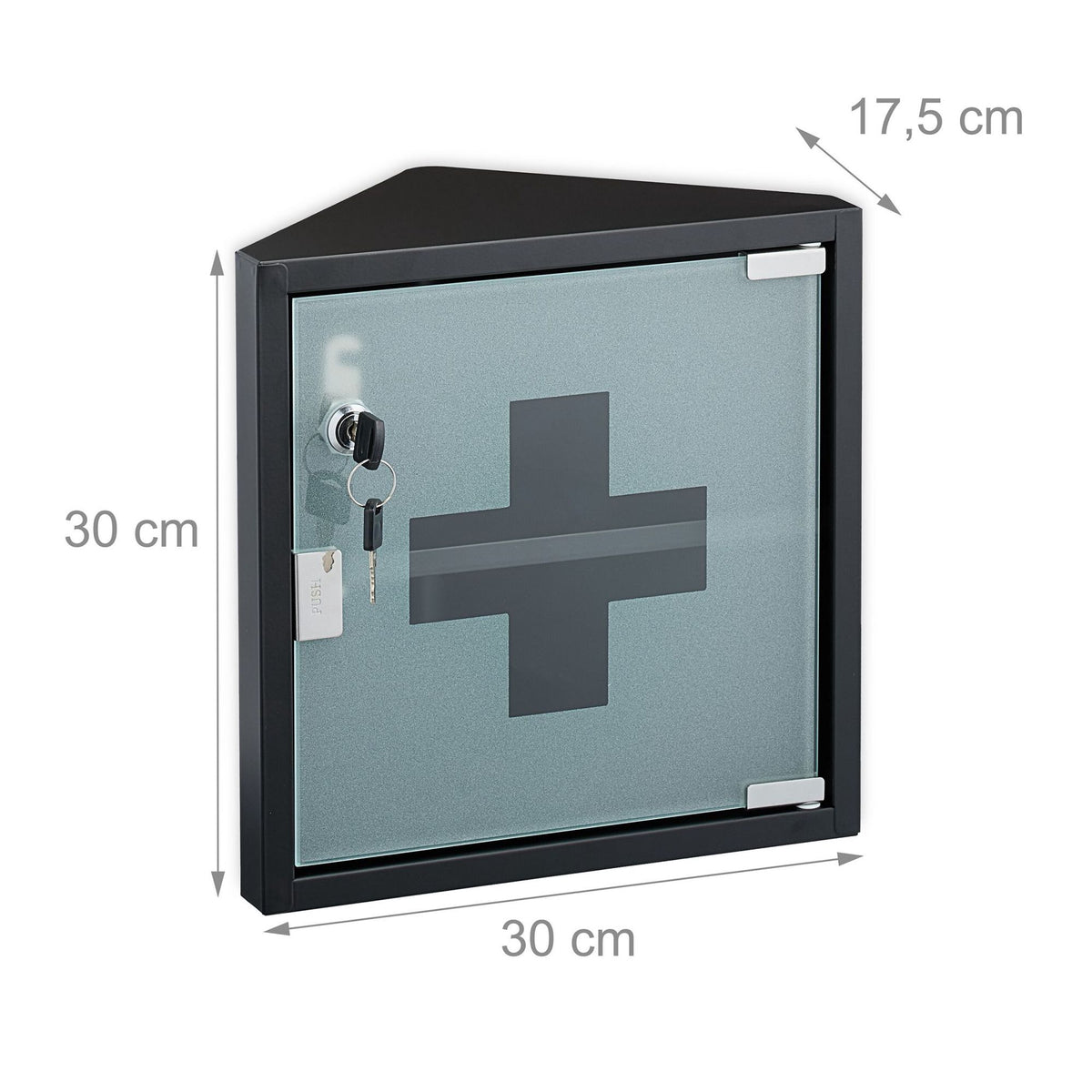 Medicine cabinet with glass door