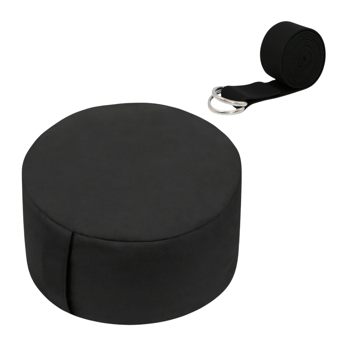 Meditation Cushion Set with Yoga Strap – Buckwheat Filled