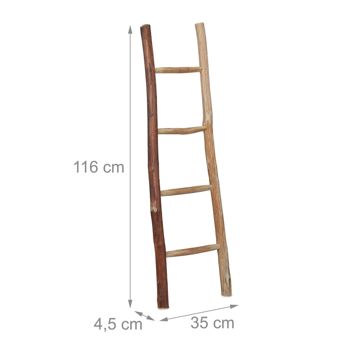 Medium-sized decorative ladder in chestnut wood